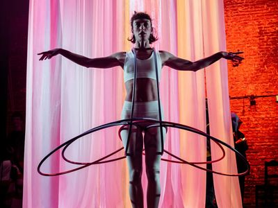 Dynamic movement showing flexibility and control.